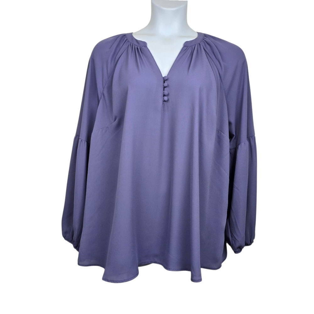 Torrid Womens Puff Sleeve Purple Georgette Peasant Blouse Size 2X NWT